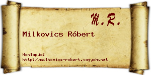 Milkovics Róbert névjegykártya