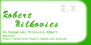 robert milkovics business card