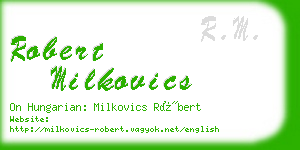 robert milkovics business card